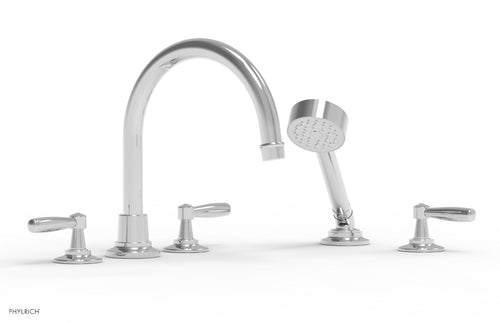 Phylrich WORKS Deck Tub Set with Hand Shower - High Spout Lever Handles 220-49