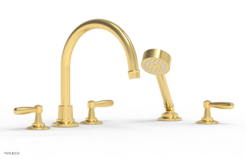 Phylrich WORKS Deck Tub Set with Hand Shower - High Spout Lever Handles 220-49