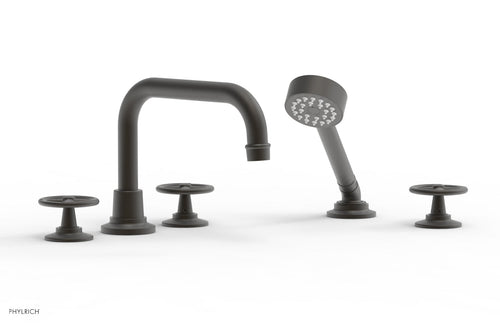 Phylrich WORKS Deck Tub Set with Hand Shower - Cross Handles 220-50