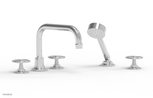 Phylrich WORKS Deck Tub Set with Hand Shower - Cross Handles 220-50