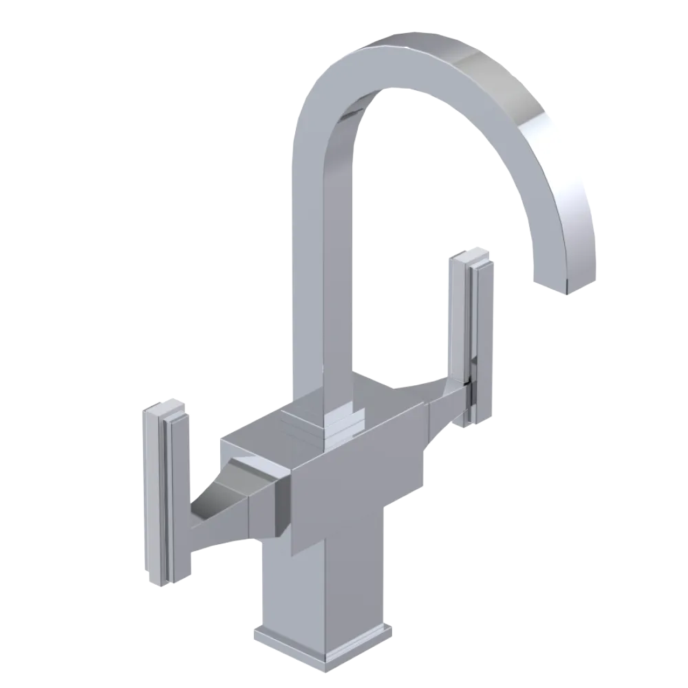 Rubinet Single Hole Dual Handle Lav. Set. (less drain) Chrome