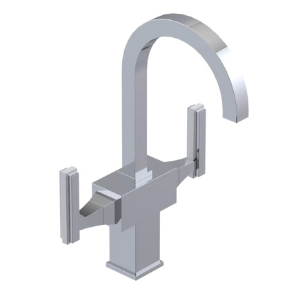 Rubinet Single Hole Dual Handle Lav. Set. (less drain) Chrome