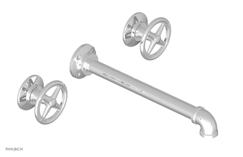 Phylrich WORKS 2 Wall Lavatory Set 10" Spout - Cross Handles 221-11-10