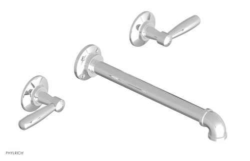Phylrich WORKS 2 Wall Lavatory Set 10" Spout - Lever Handles 221-12-10