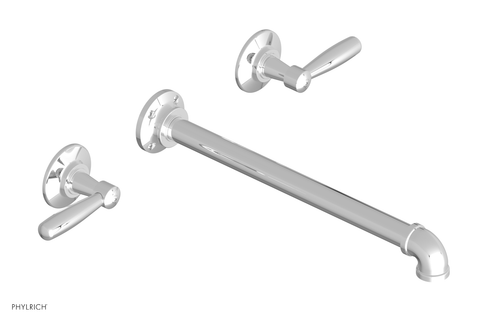 Phylrich WORKS 2 Wall Lavatory Set 12" Spout - Lever Handles 221-12-12