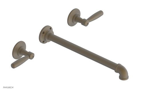Phylrich WORKS 2 Wall Lavatory Set 12" Spout - Lever Handles 221-12-12