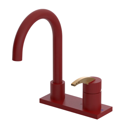Rubinet 4" Centre Single Control Lav. Set. (less drain) Maroon