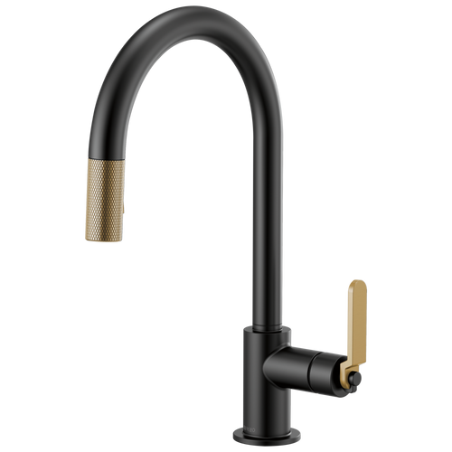Brizo Pull Down Faucet With Arc Spout And Industrial Handle