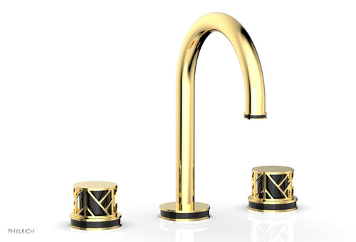 Phylrich JOLIE Widespread Faucet - Round Handles with "Black" Accents 222-01