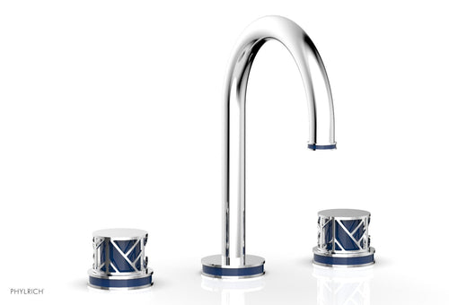 Phylrich JOLIE Widespread Faucet - Round Handles with "Navy Blue" Accents 222-01