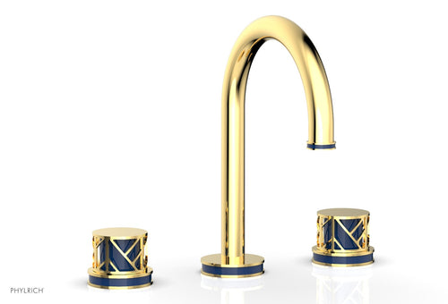 Phylrich JOLIE Widespread Faucet - Round Handles with "Navy Blue" Accents 222-01