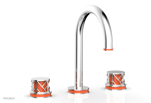 Phylrich JOLIE Widespread Faucet - Round Handles with "Orange" Accents 222-01