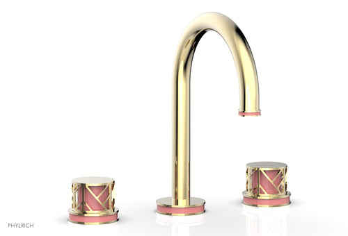 Phylrich JOLIE Widespread Faucet - Round Handles with "Pink" Accents 222-01
