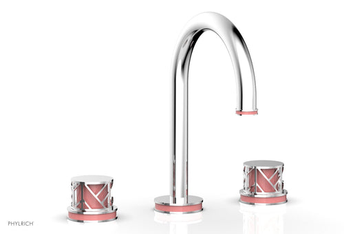Phylrich JOLIE Widespread Faucet - Round Handles with "Pink" Accents 222-01