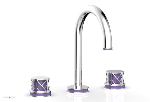 Phylrich JOLIE Widespread Faucet - Round Handles with "Purple" Accents 222-01