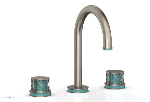 Phylrich JOLIE Widespread Faucet - Round Handles with "Turquoise" Accents 222-01