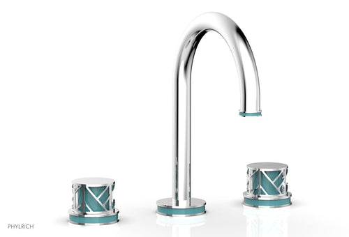 Phylrich JOLIE Widespread Faucet - Round Handles with "Turquoise" Accents 222-01