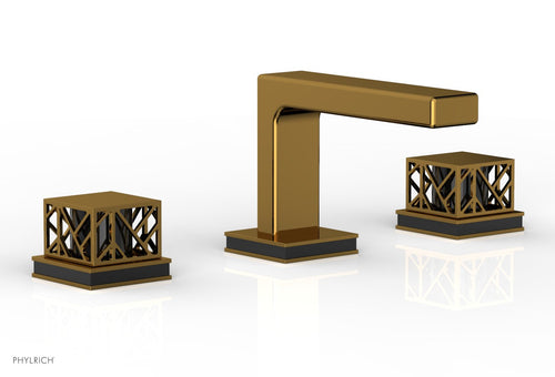 Phylrich JOLIE Widespread Faucet - Square Handles with "Black" Accents 222-02