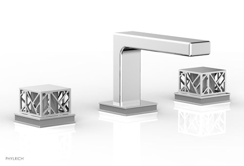 Phylrich JOLIE Widespread Faucet - Square Handles with "Grey" Accents 222-02