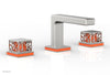 Phylrich JOLIE Widespread Faucet - Square Handles with "Orange" Accents 222-02