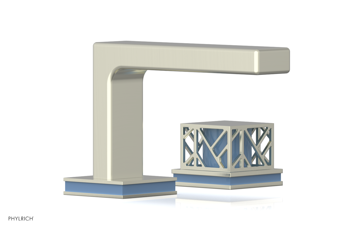 JOLIE Single Handle Faucet - Square Handle with "Light Blue" Accents 222-07