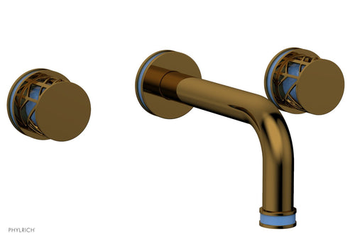 Phylrich JOLIE Wall Lavatory Set - Round Handles with "Light Blue" Accents 222-11