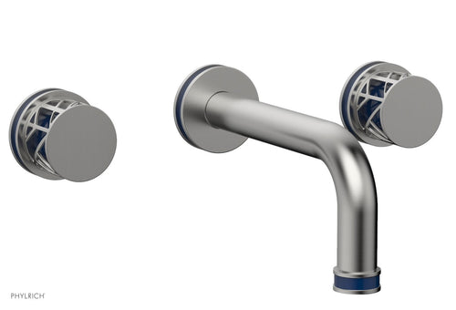 Phylrich JOLIE Wall Tub Set - Round Handles with "Navy Blue" Accents 222-56