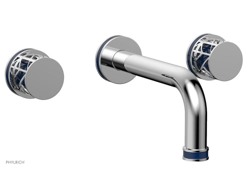 Phylrich JOLIE Wall Lavatory Set - Round Handles with "Navy blue" Accents 222-11