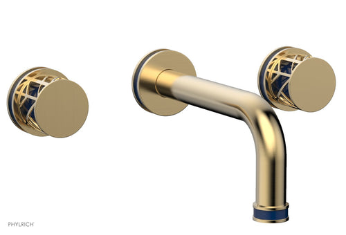 Phylrich JOLIE Wall Lavatory Set - Round Handles with "Navy blue" Accents 222-11