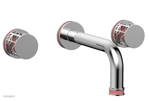 Phylrich JOLIE Wall Lavatory Set - Round Handles with "Pink" Accents 222-11