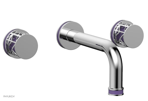 Phylrich JOLIE Wall Tub Set - Round Handles with "Purple" Accents 222-56