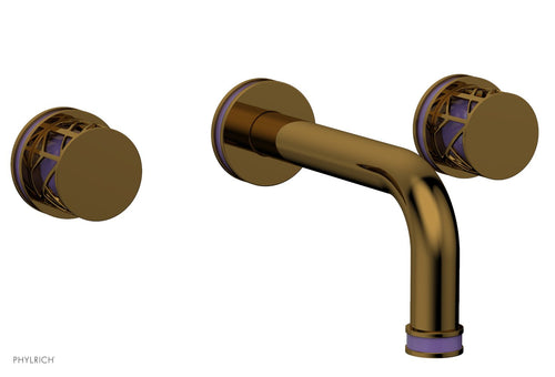 Phylrich JOLIE Wall Lavatory Set - Round Handles with "Purple" Accents 222-11