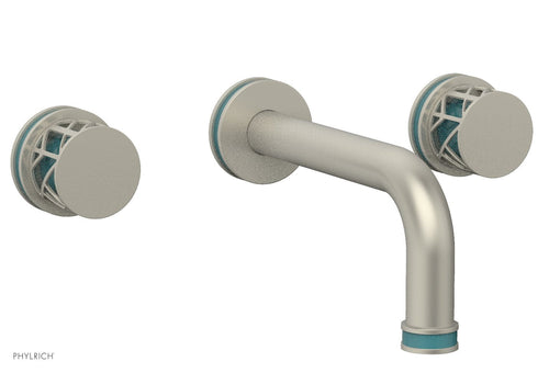 Phylrich JOLIE Wall Lavatory Set - Round Handles with "Turquoise" Accents 222-11