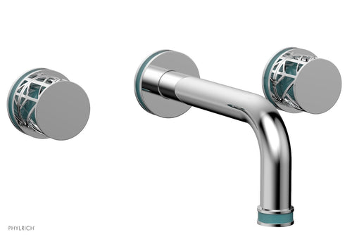 Phylrich JOLIE Wall Tub Set - Round Handles with "Turquoise" Accents 222-56