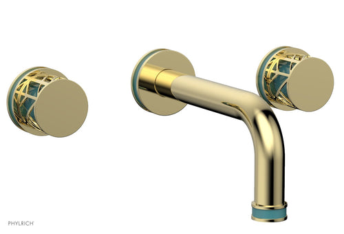 Phylrich JOLIE Wall Tub Set - Round Handles with "Turquoise" Accents 222-56