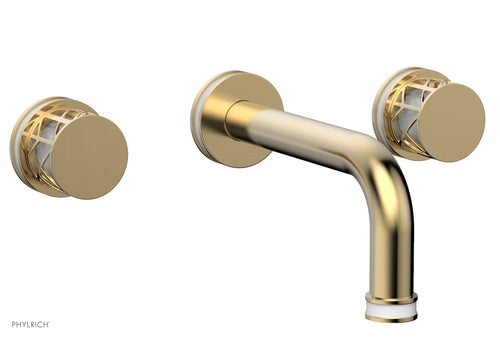 Phylrich JOLIE Wall Lavatory Set - Round Handles with "White" Accents 222-11