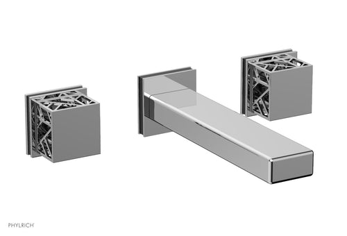 Phylrich JOLIE Wall Lavatory Set - Square Handles with "Black" Accents 222-12