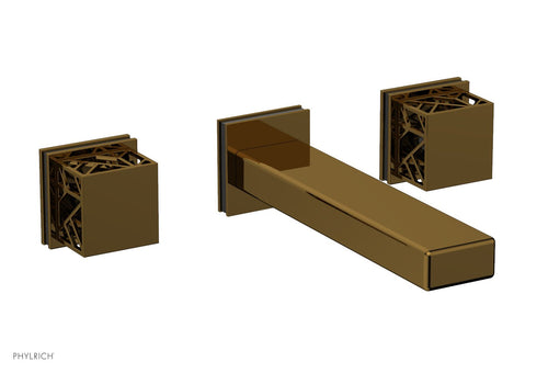 Phylrich JOLIE Wall Lavatory Set - Square Handles with "Black" Accents 222-12