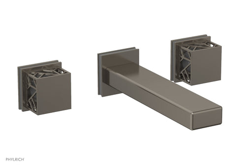 Phylrich JOLIE Wall Lavatory Set - Square Handles with "Grey" Accents 222-12