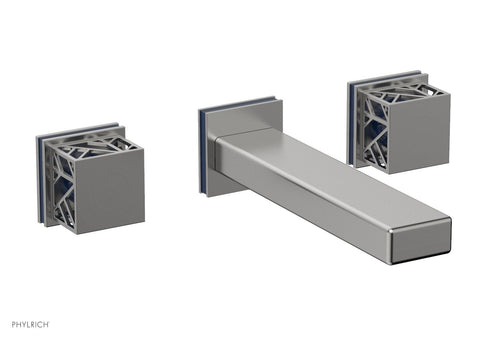 Phylrich JOLIE Wall Tub Set - Square Handles with "Navy Blue" Accents 222-57