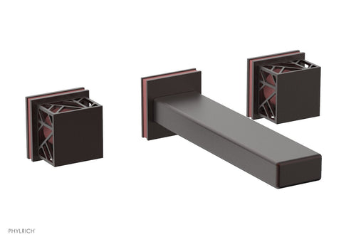 Phylrich JOLIE Wall Tub Set - Square Handles with "Pink" Accents 222-57
