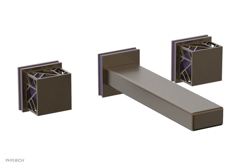 Phylrich JOLIE Wall Lavatory Set - Square Handles with "Purple" Accents 222-12