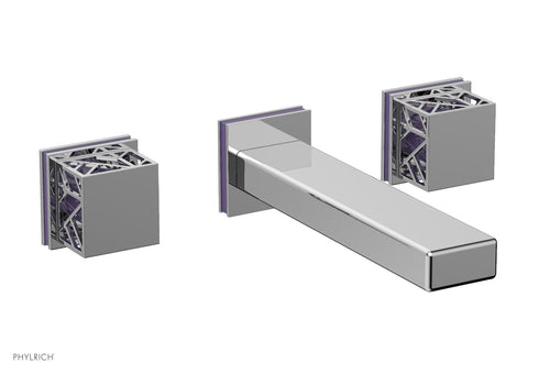 Phylrich JOLIE Wall Lavatory Set - Square Handles with "Purple" Accents 222-12