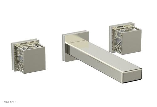 Phylrich JOLIE Wall Lavatory Set - Square Handles with "White" Accents 222-12