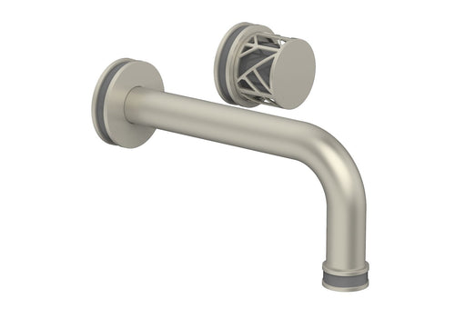 Phylrich JOLIE Single Handle Wall Lavatory Set - Round Handle "Grey" Accents 222-15