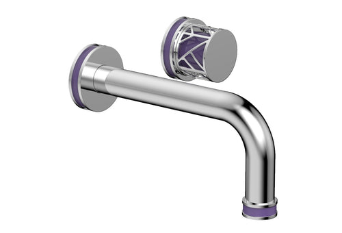 Phylrich JOLIE Single Handle Wall Lavatory Set - Round Handle "Purple" Accents 222-15