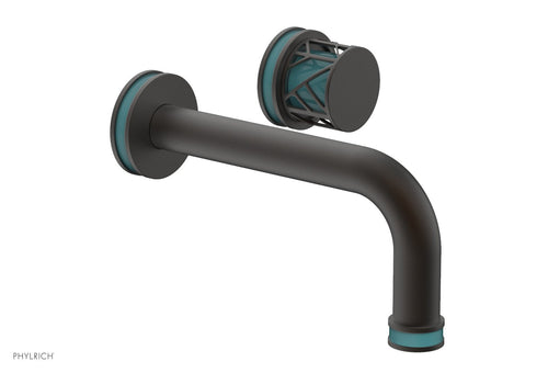 Phylrich JOLIE Single Handle Wall Lavatory Set - Round Handle "Turquoise" Accents 222-15