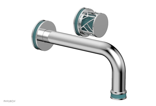 Phylrich JOLIE Single Handle Wall Lavatory Set - Round Handle "Turquoise" Accents 222-15