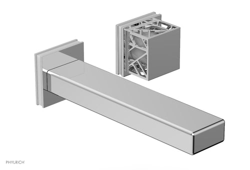 Phylrich JOLIE Single Handle Wall Lavatory Set - Square Handle "White" Accents 222-16