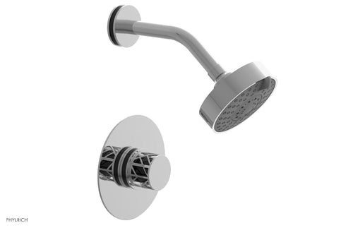 Phylrich JOLIE Pressure Balance Shower Set - Round Handle with "Black" Accents 222-21